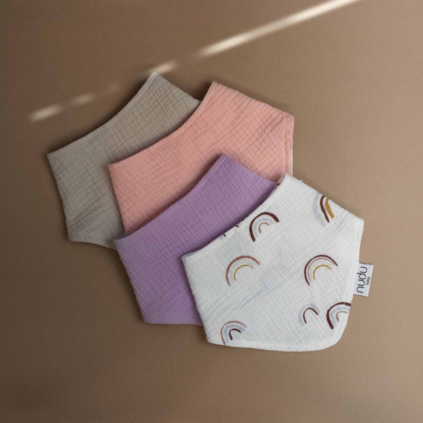 
                  
                    Musselin Halstücher 4-teilig (Lila, Beige- Taupe, Rainbow und Rosa)
                  
                